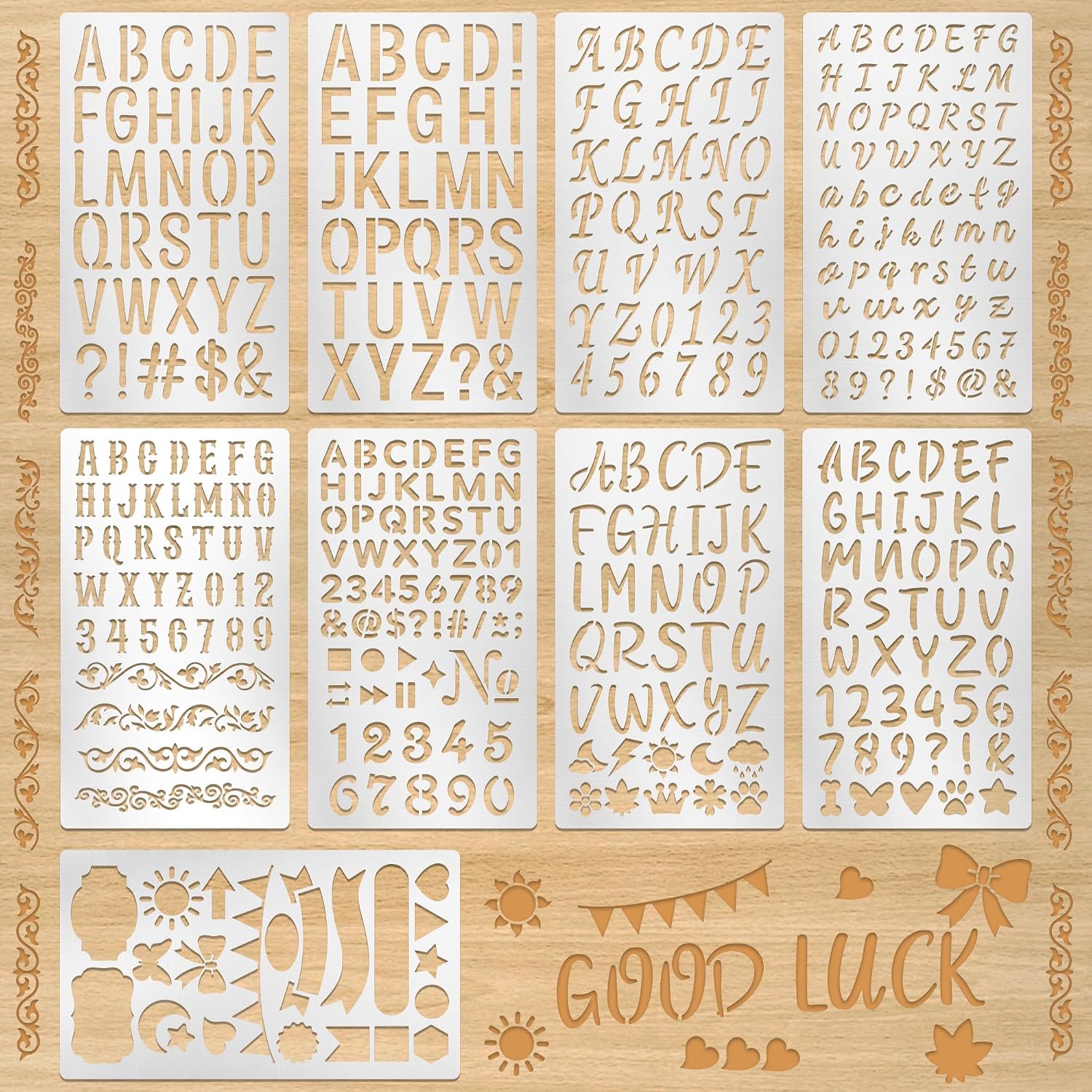 Art Craft Journals - 9Pcs Metal Letter Number Stencils for