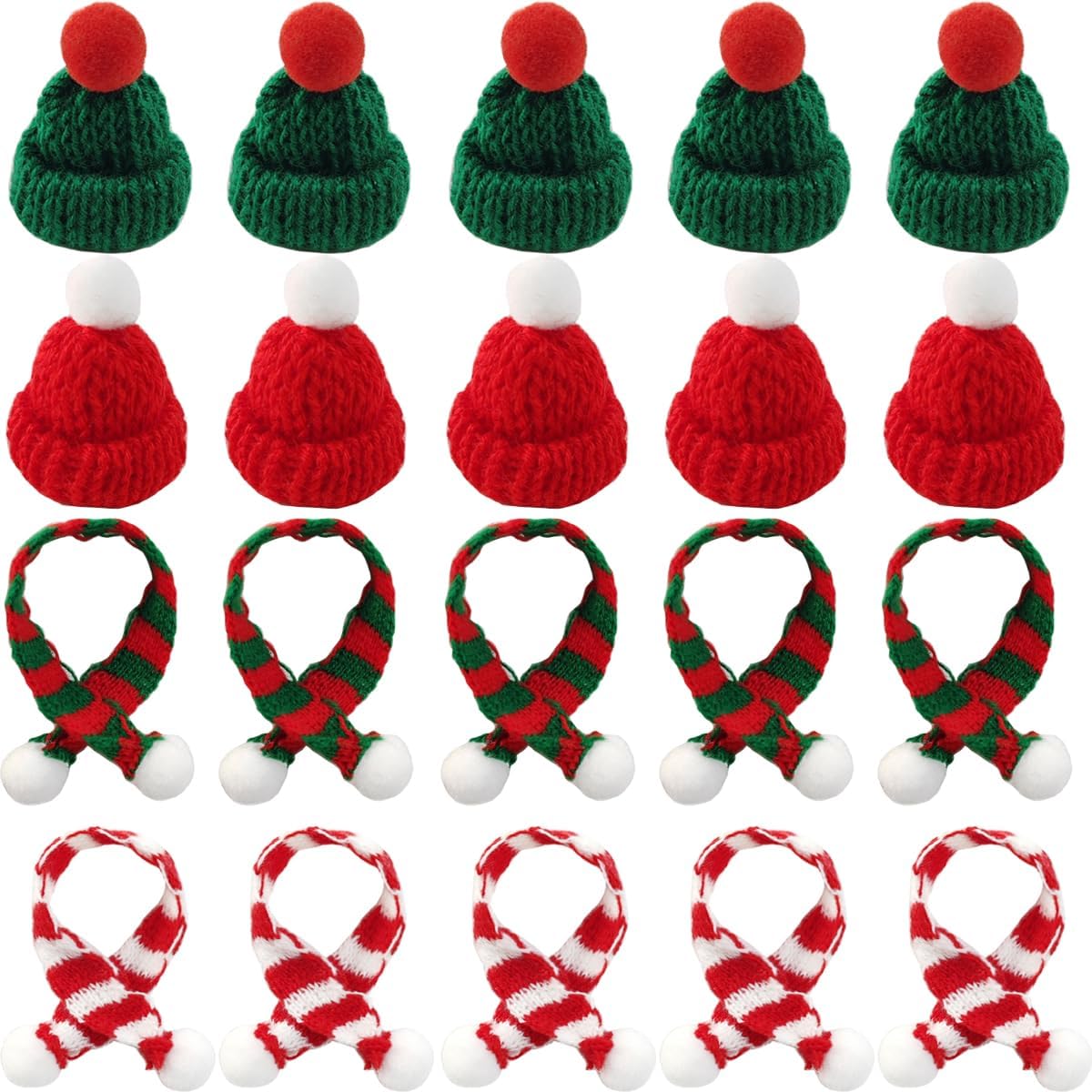 Art Craft Christmas Tree - 32PCS Mini Knit Hat Mini Christmas