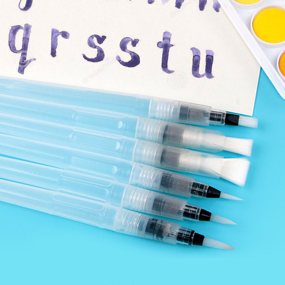 Watercolor Brush Pen - 6Pcs/set Refillable Water Brush Ink Pen