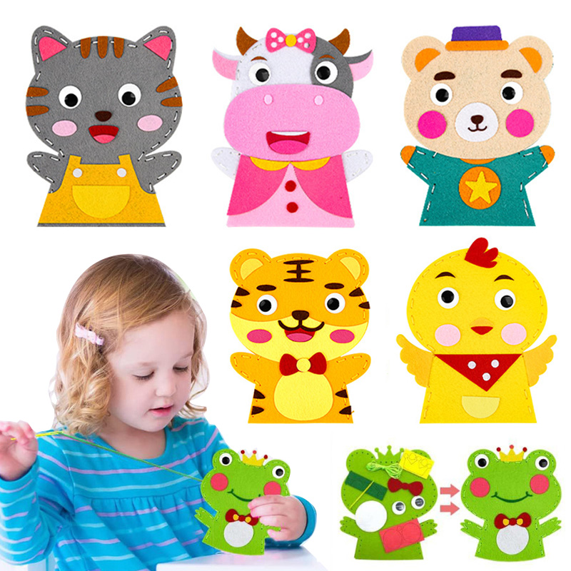Art Craft For 3 Year Old - Cute Cartoon Animal Hand Puppet Children
