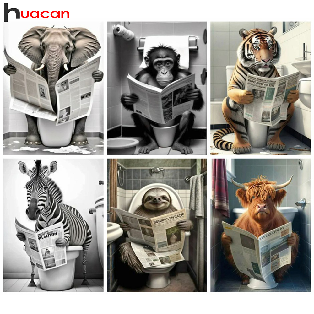 Wallpaper Art And Craft - Huacan 5D DIY Diamond Painting Monkey