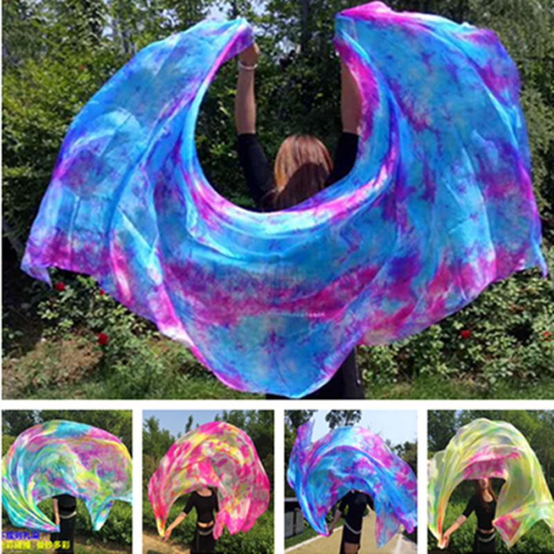 Silk Painting Dye - New tie-dye dancing 100% real Silk