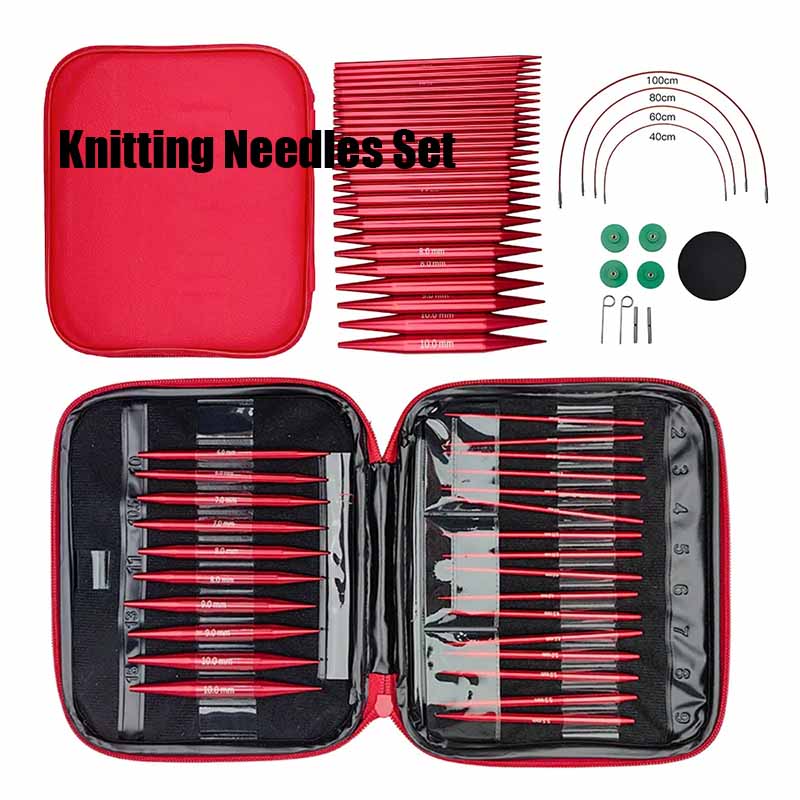 Knitting Needle Circular - 25PCS Knitting Needles Set Interchangeable Circular