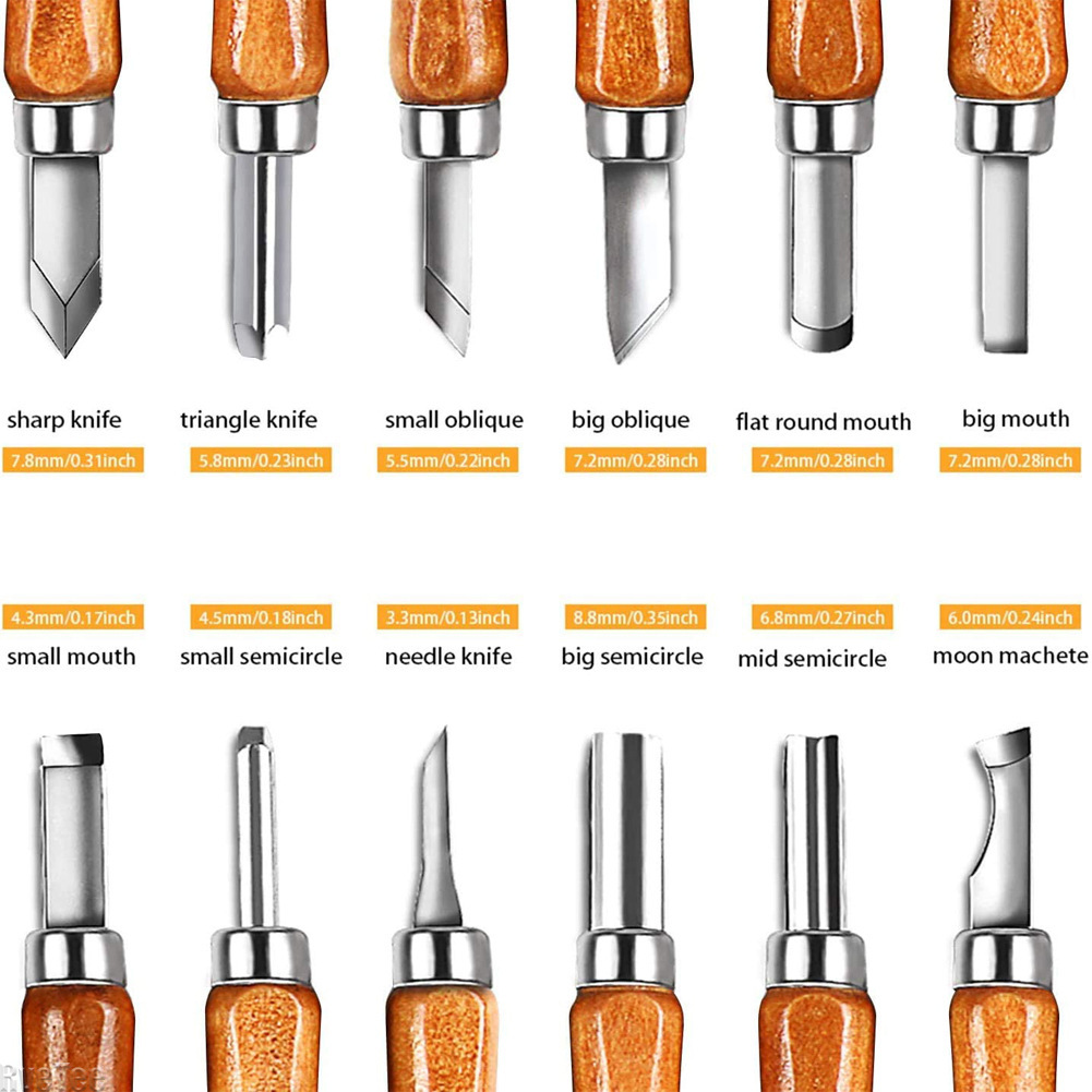 Art Craft Wood - 12Pcs SK2 Woodworking Carving Tools Set,