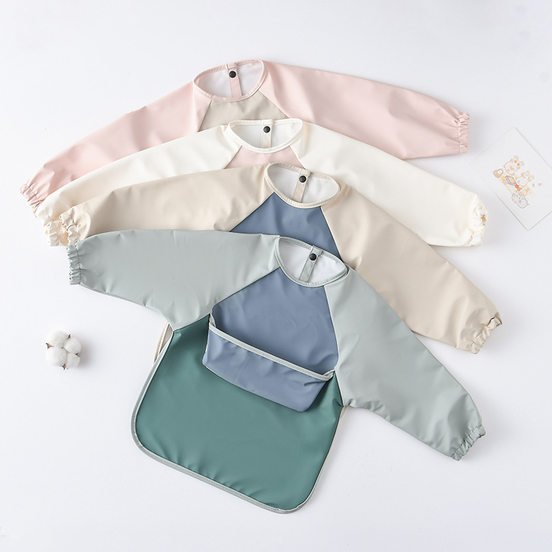 Kids Baby Long Sleeved PU Bibs - Art Craft For 3 Year Old 评论和价格