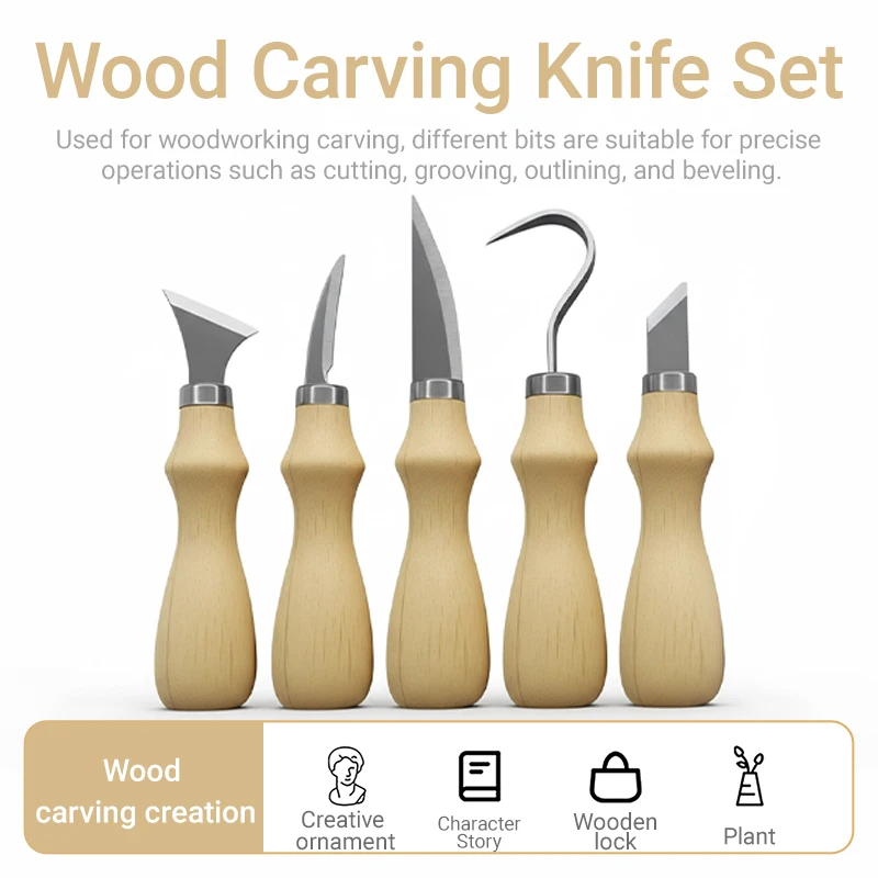 5Pcs Wood Carving Tools Set,Cu - Art Craft Wood 评论和价格