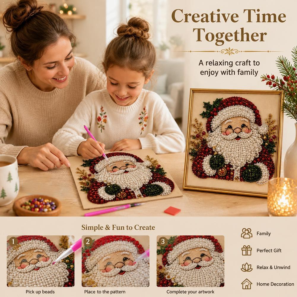 Christmas Santa Claus Pearl Ar - Art Craft Adult 评论和价格