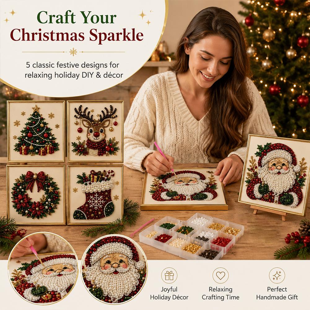 Christmas Santa Claus Pearl Ar - Art Craft Adult 评论和价格