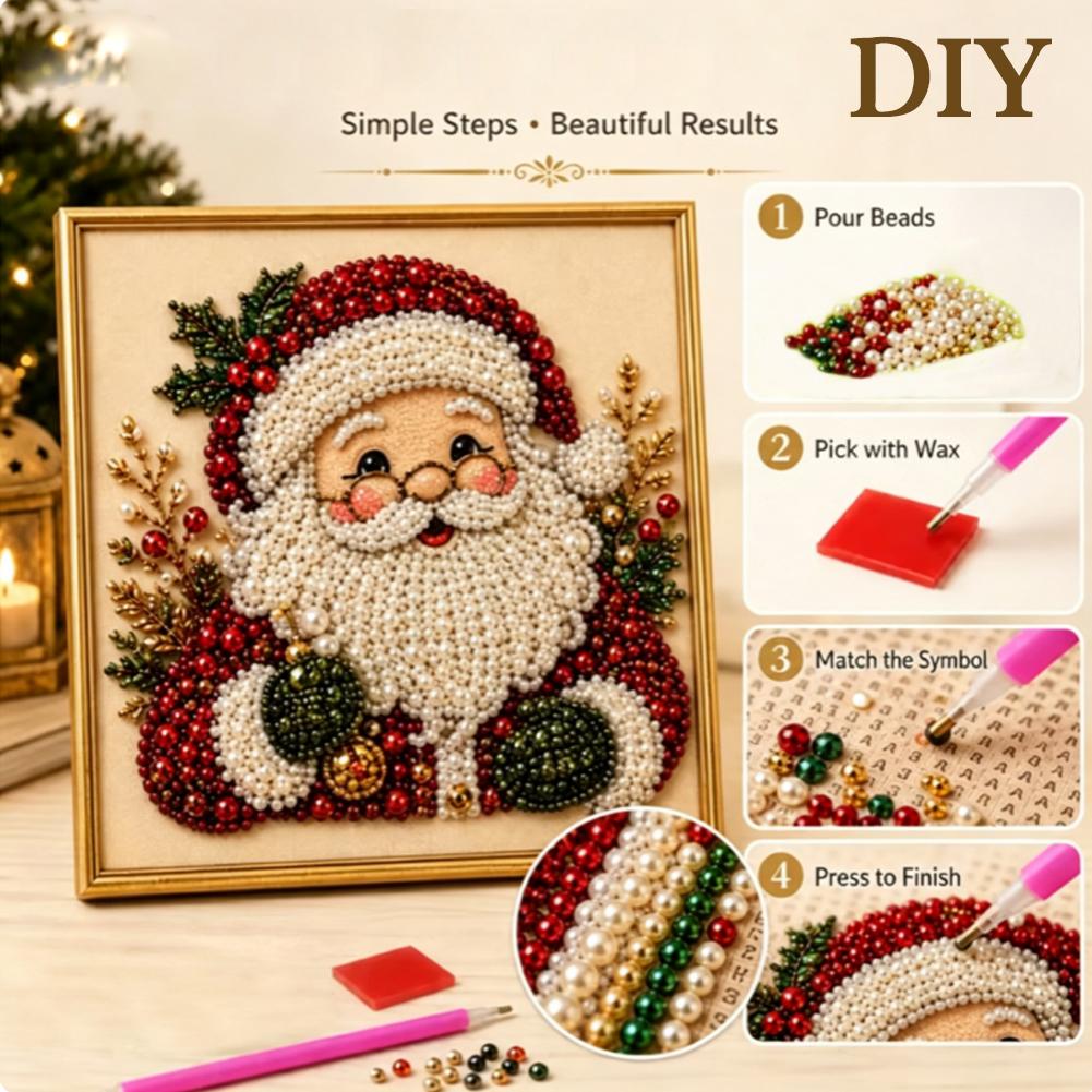Christmas Santa Claus Pearl Ar - Art Craft Adult 评论和价格