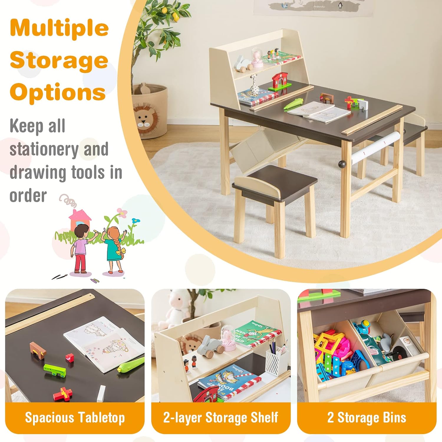 Kids Art Table and Chair Set,  - Art Craft For 3 Year Old 评论和价格