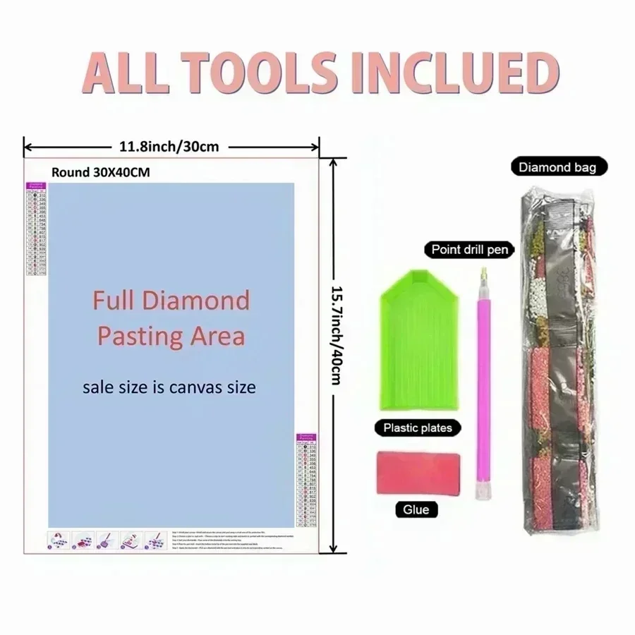 5D DIY Full Round Drill Diamon - Wallpaper Art And Craft 评论和价格