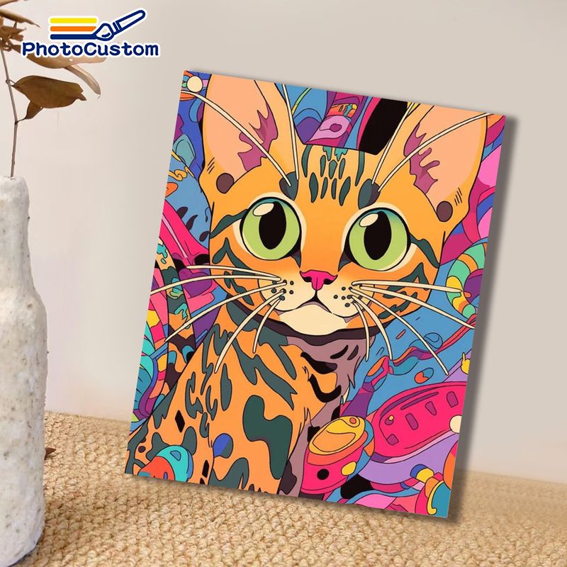 PhotoCustom Ginger Cat Paintin - Art Craft Ideas Easy 评论和价格
