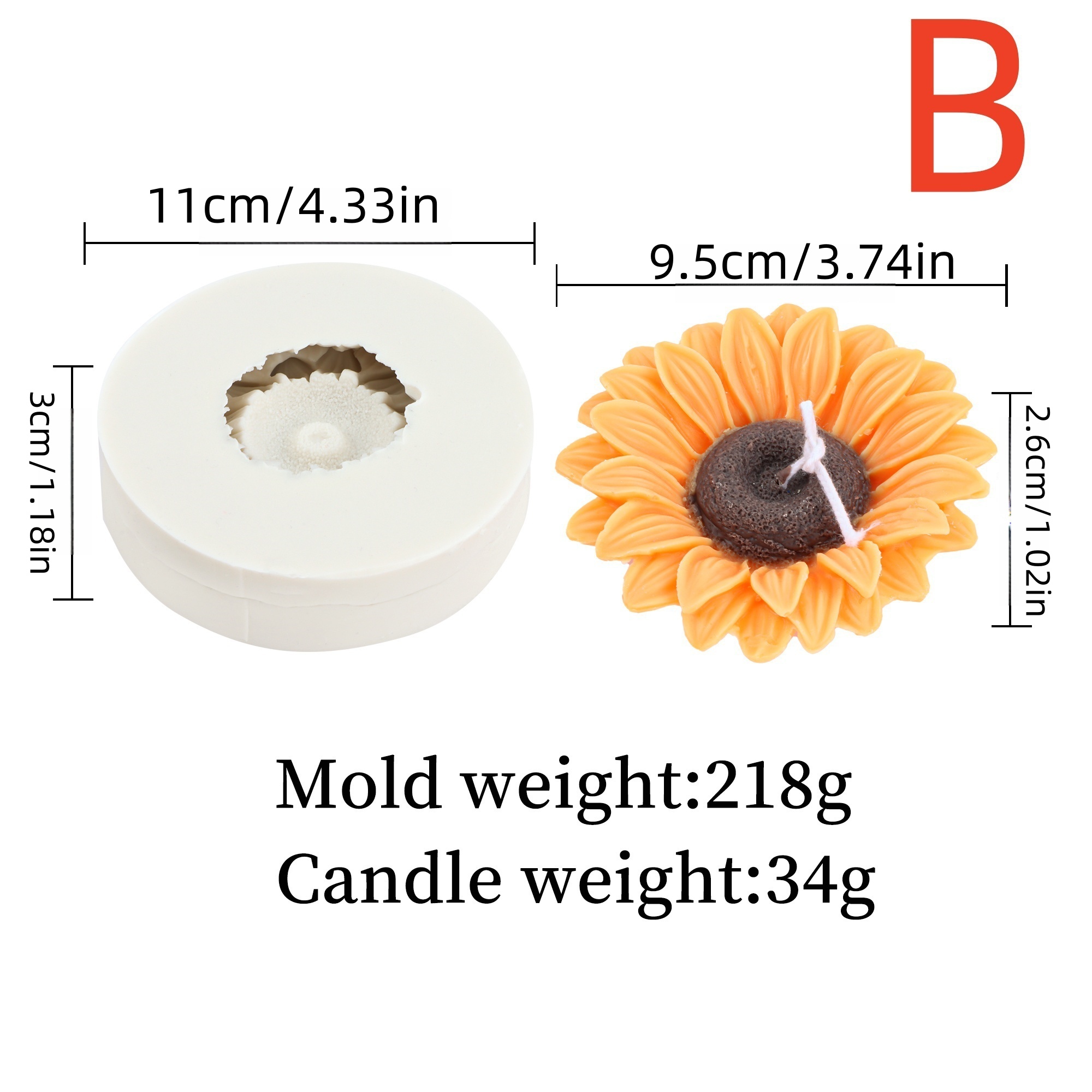 3D Sunflower Candle Mold Silic - Art Craft Picture 评论和价格