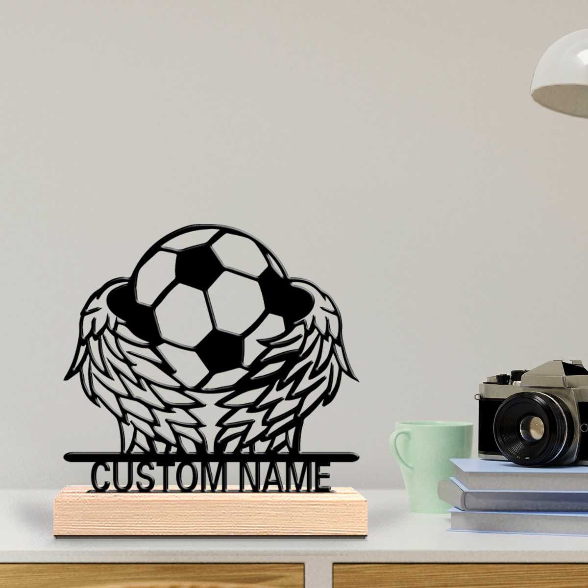 1pc Wing Soccer Custom Text Ti - Art Craft Wood 评论和价格