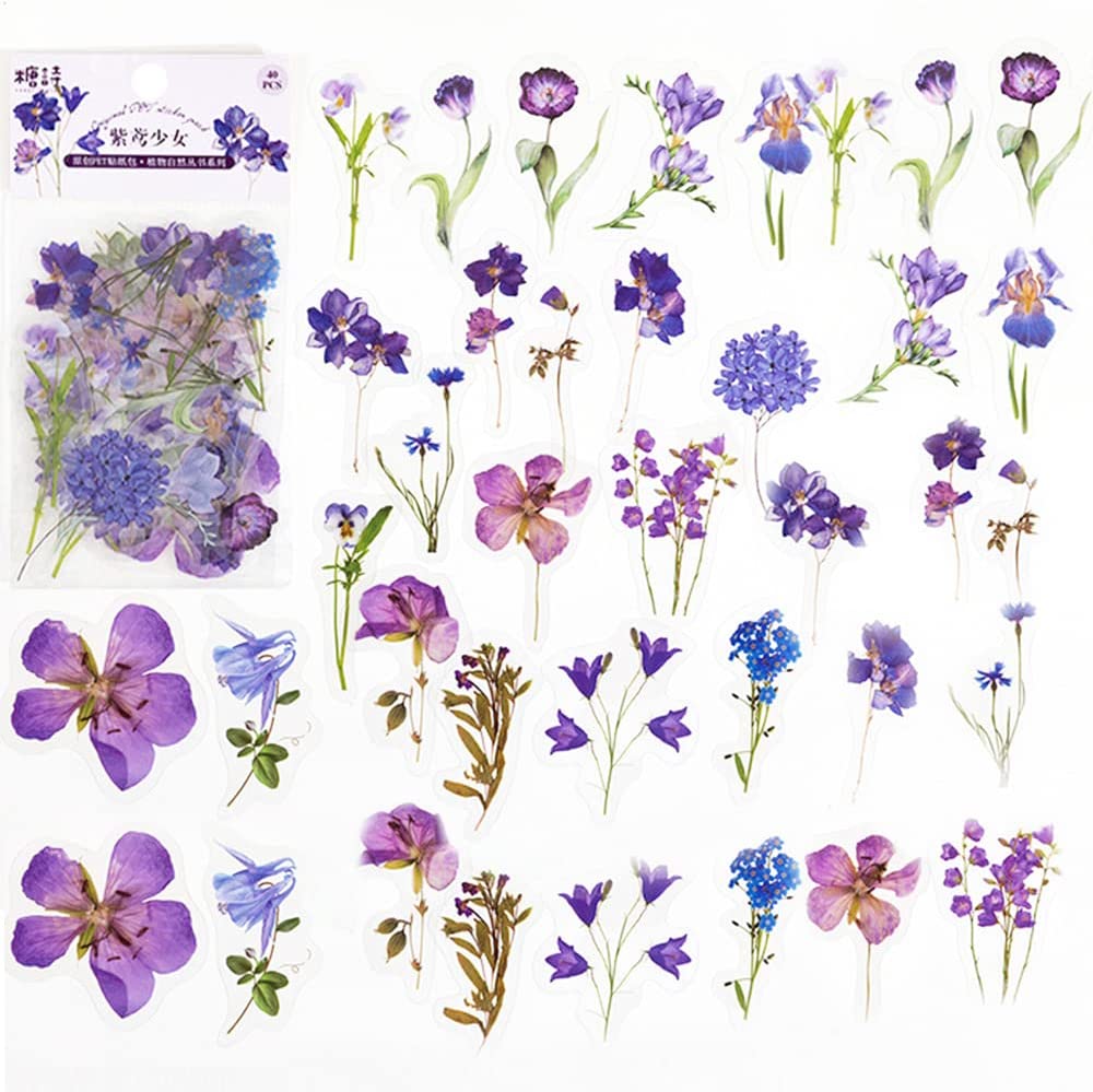 40 Pcs Scrapbook Stickers PET  - Art Craft Journals 评论和价格