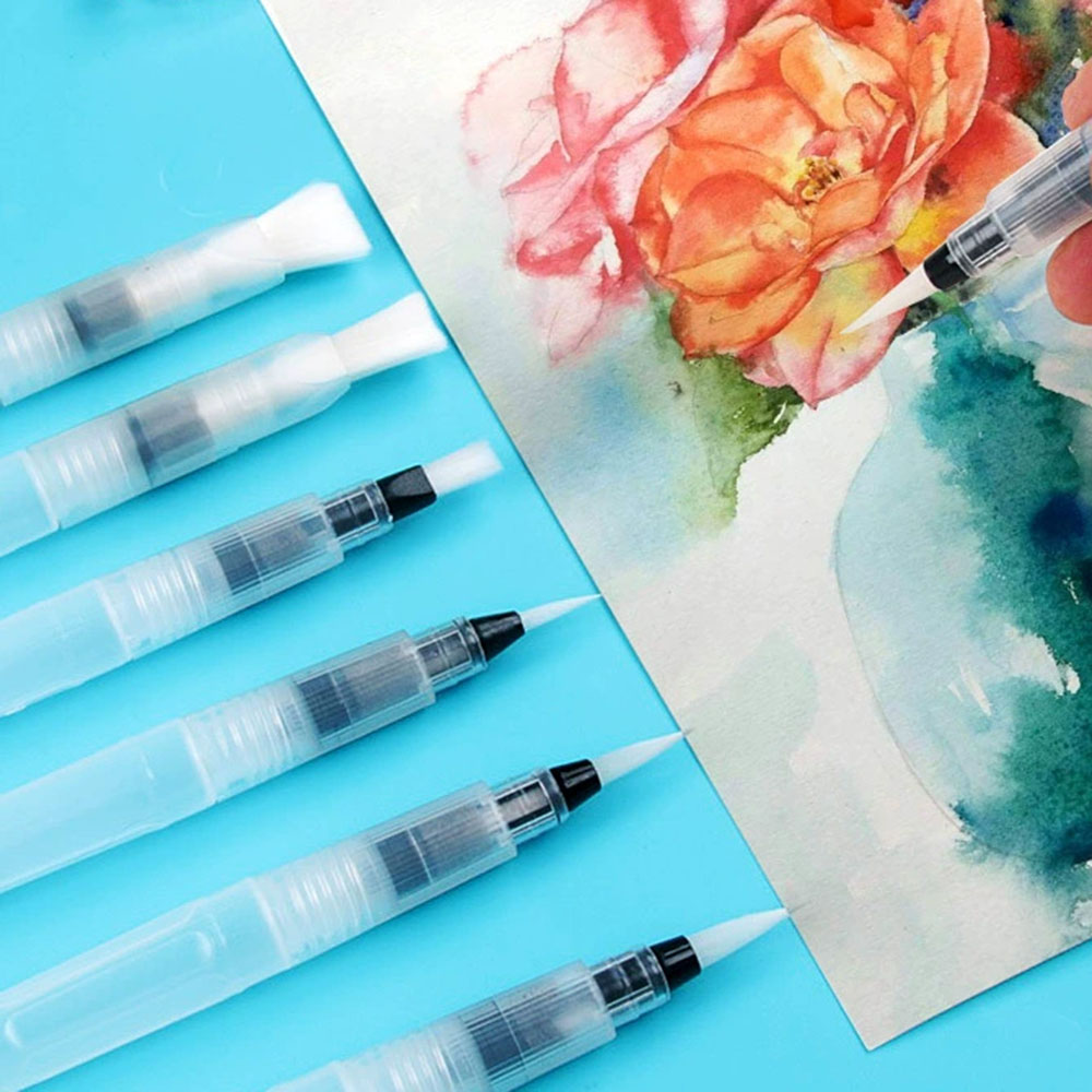6Pcs/set Refillable Water Brus - Watercolor Brush Pen 评论和价格