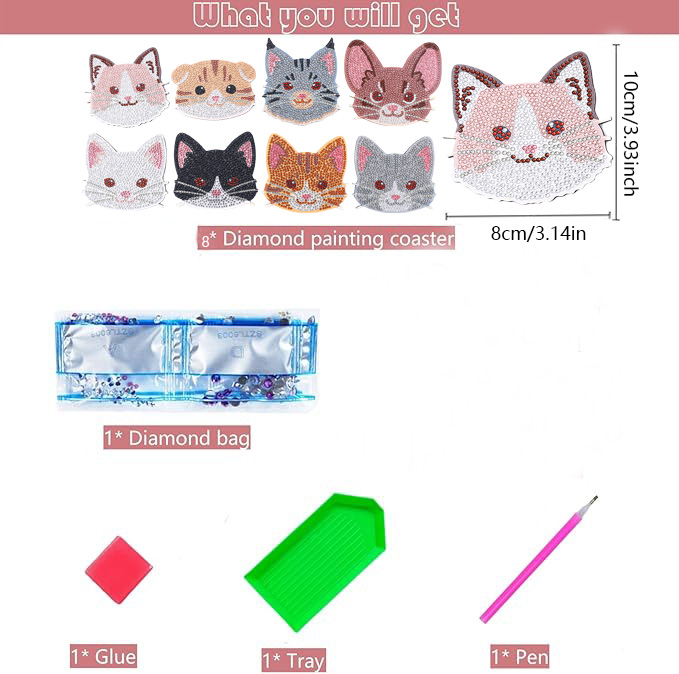 8 Pieces DIY Diamond Painting  - Art Craft Wood 评论和价格