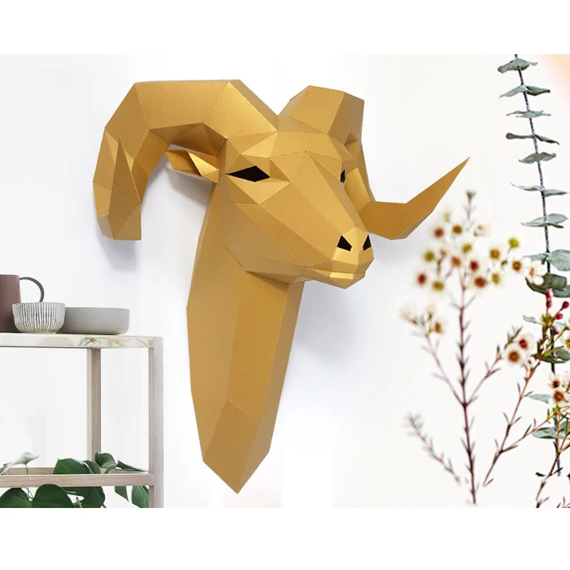 Pre-cut Bighorn Wild Sheep Ani - Wallpaper Art And Craft 评论和价格