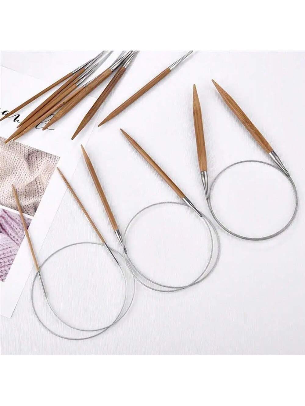 1Pcs 3.0-10mm Natural Bamboo C - Knitting Needle Circular 评论和价格