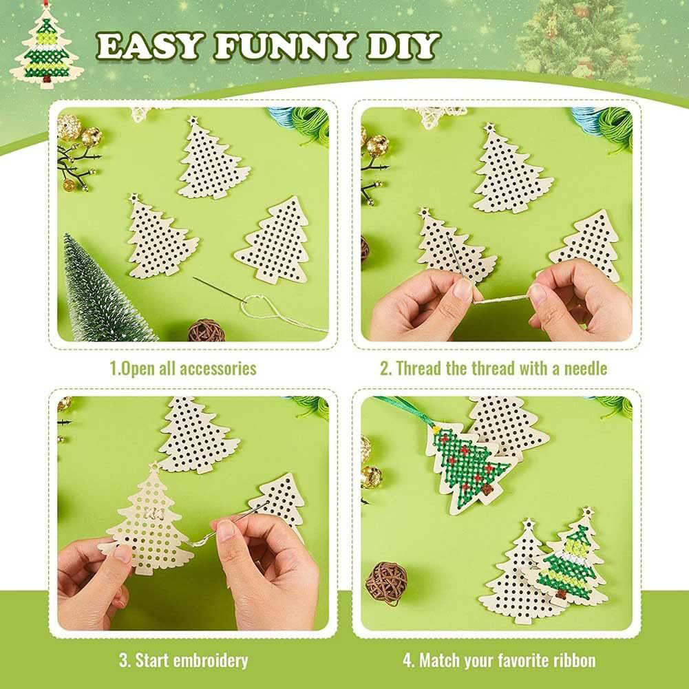 10Pcs HandMade Cross Stitch Ch - Art Craft Christmas Tree 评论和价格