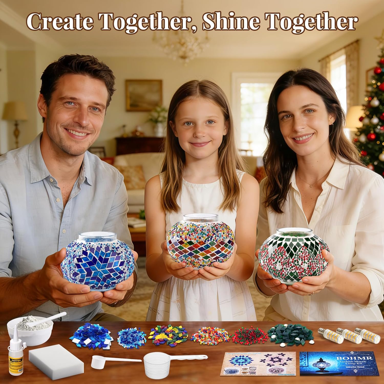 DIY 3 Globe Turkish Mosaic Lam - Art Craft Adult 评论和价格