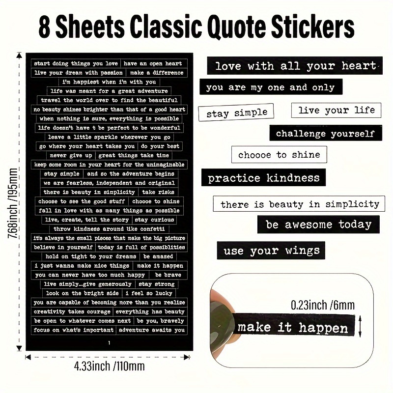 406pcs Inspirational Quote Sti - Art Craft Journals 评论和价格