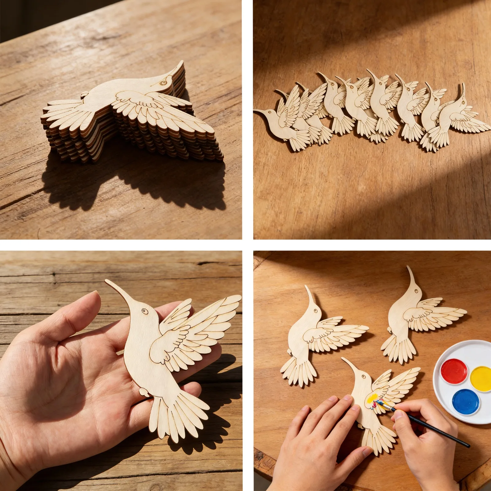 10pcs Unfinished Wood Animal B - Art Craft Wood 评论和价格