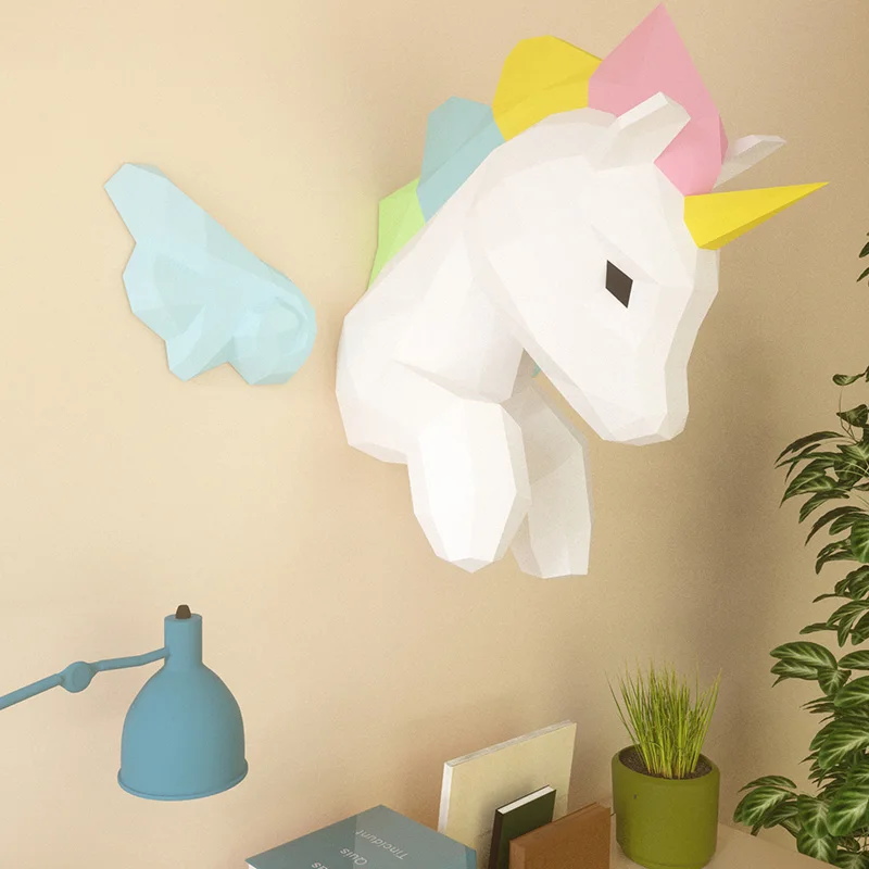 Rainbow Unicorn Animal Wall De - Wallpaper Art And Craft 评论和价格
