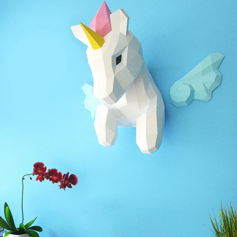 Rainbow Unicorn Animal Wall De - Wallpaper Art And Craft 评论和价格