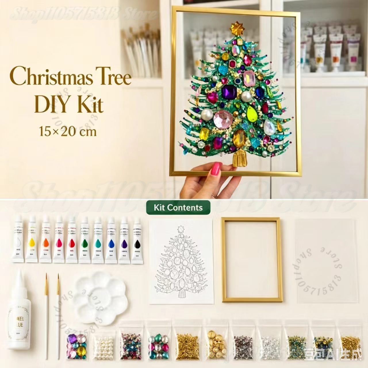 DIY Jeweled Christmas Tree Art - Art And Craft Xmas Tree 评论和价格