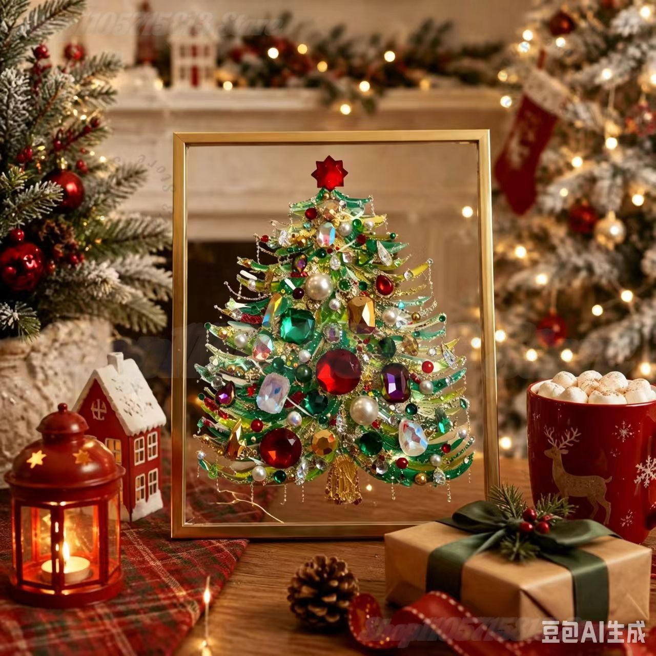 DIY Jeweled Christmas Tree Art - Art And Craft Xmas Tree 评论和价格