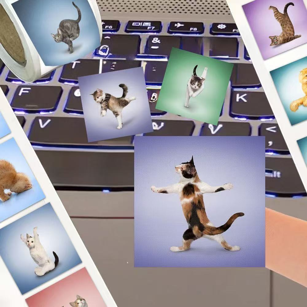 500pcs Cute Cat Roll Stickers  - Art Craft Journals 评论和价格