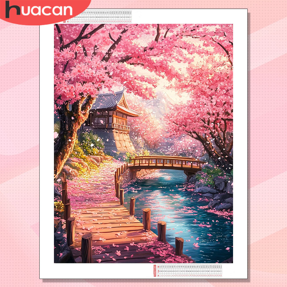 HUACAN Diamond Art House Lands - Wallpaper Art And Craft 评论和价格