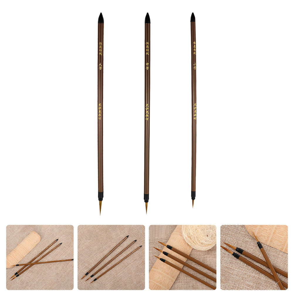 3Pcs Wolf Hair Line Drawing Pe - Watercolor Brush Pen 评论和价格