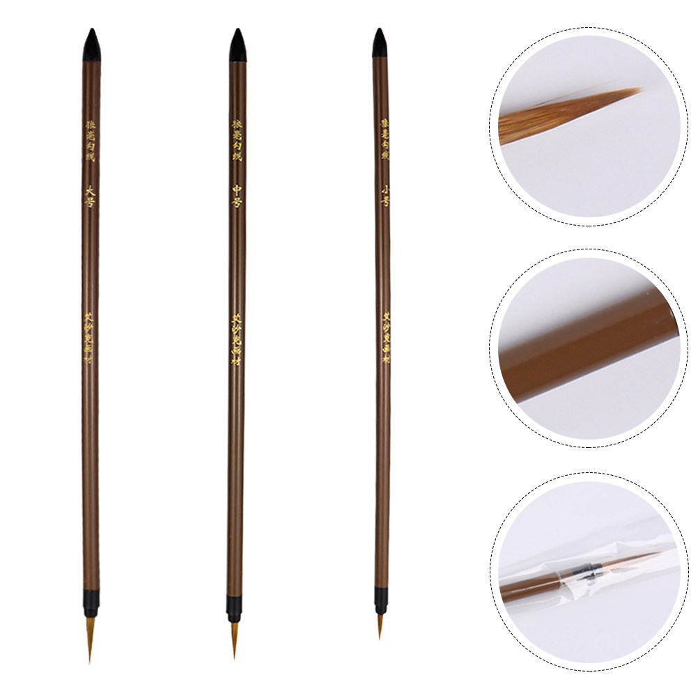 3Pcs Wolf Hair Line Drawing Pe - Watercolor Brush Pen 评论和价格