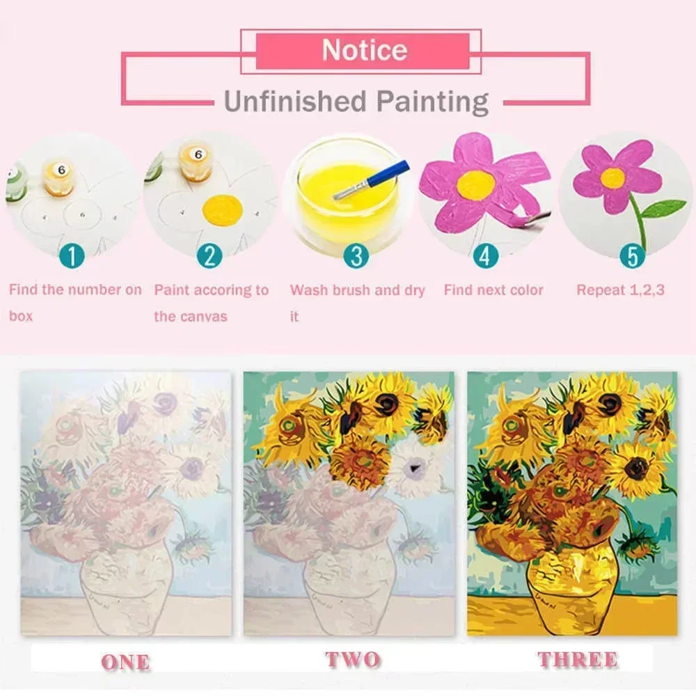 Oil Painting By Numbers Flower - Art Craft Picture 评论和价格