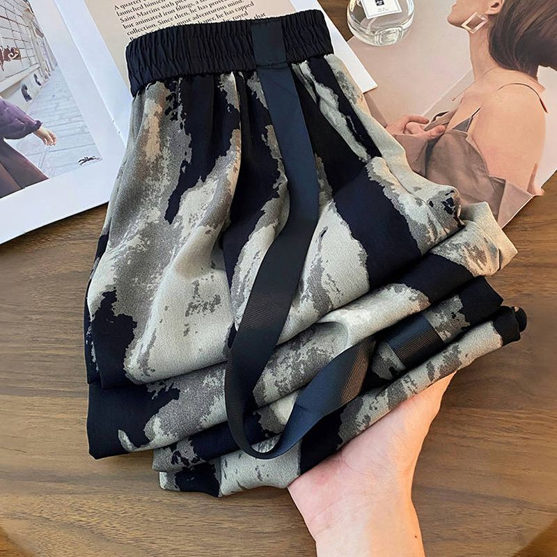 Ice Silk Wide-leg Pants 2024 S - Silk Painting Dye 评论和价格