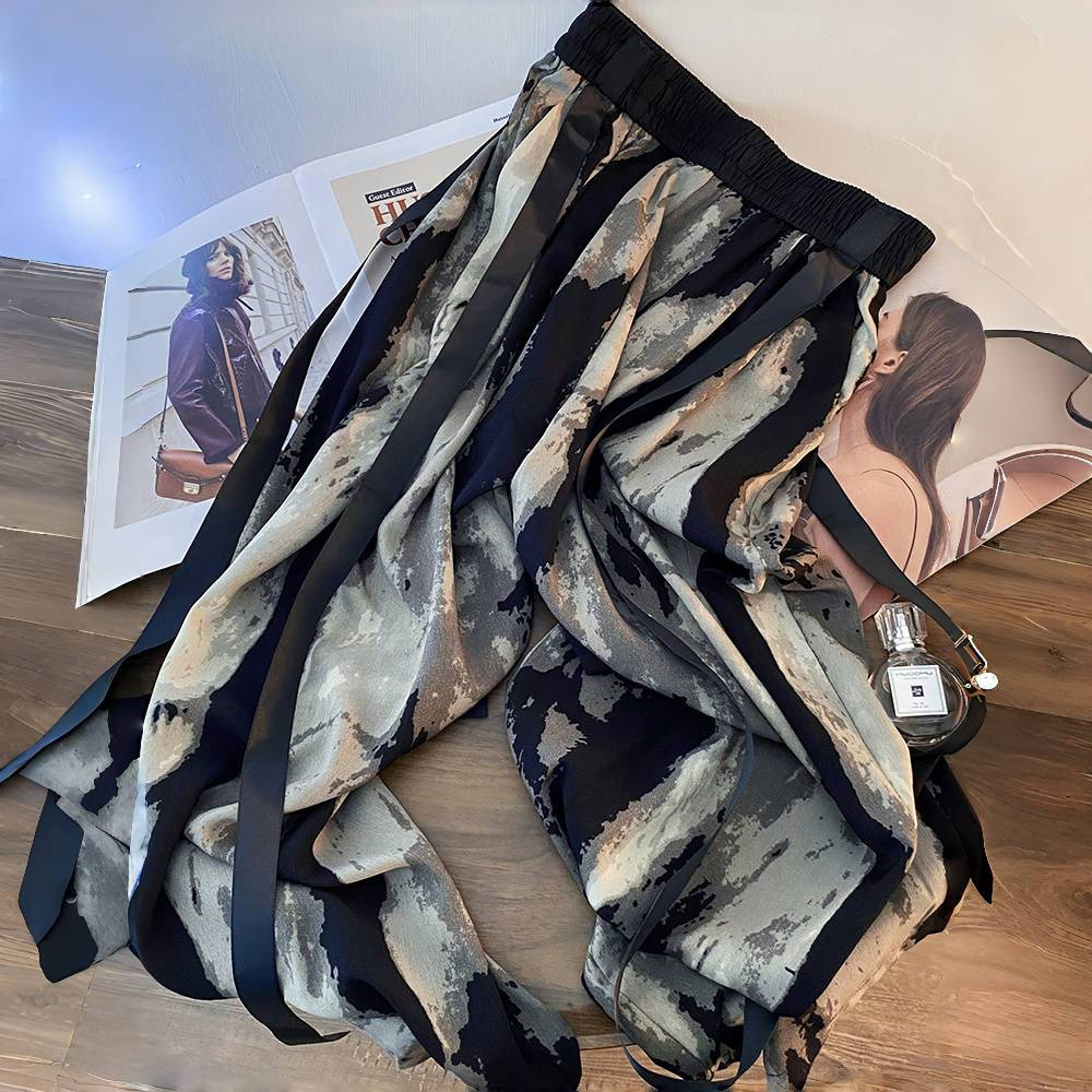 Ice Silk Wide-leg Pants 2024 S - Silk Painting Dye 评论和价格