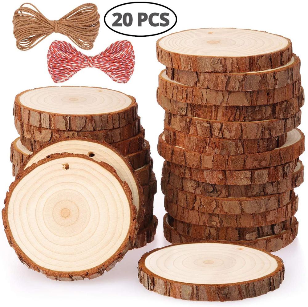 Natural Wood Slices Craft Wood - Art Craft Christmas Tree 评论和价格
